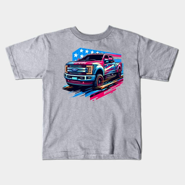 Ford F250 Kids T-Shirt by Vehicles-Art